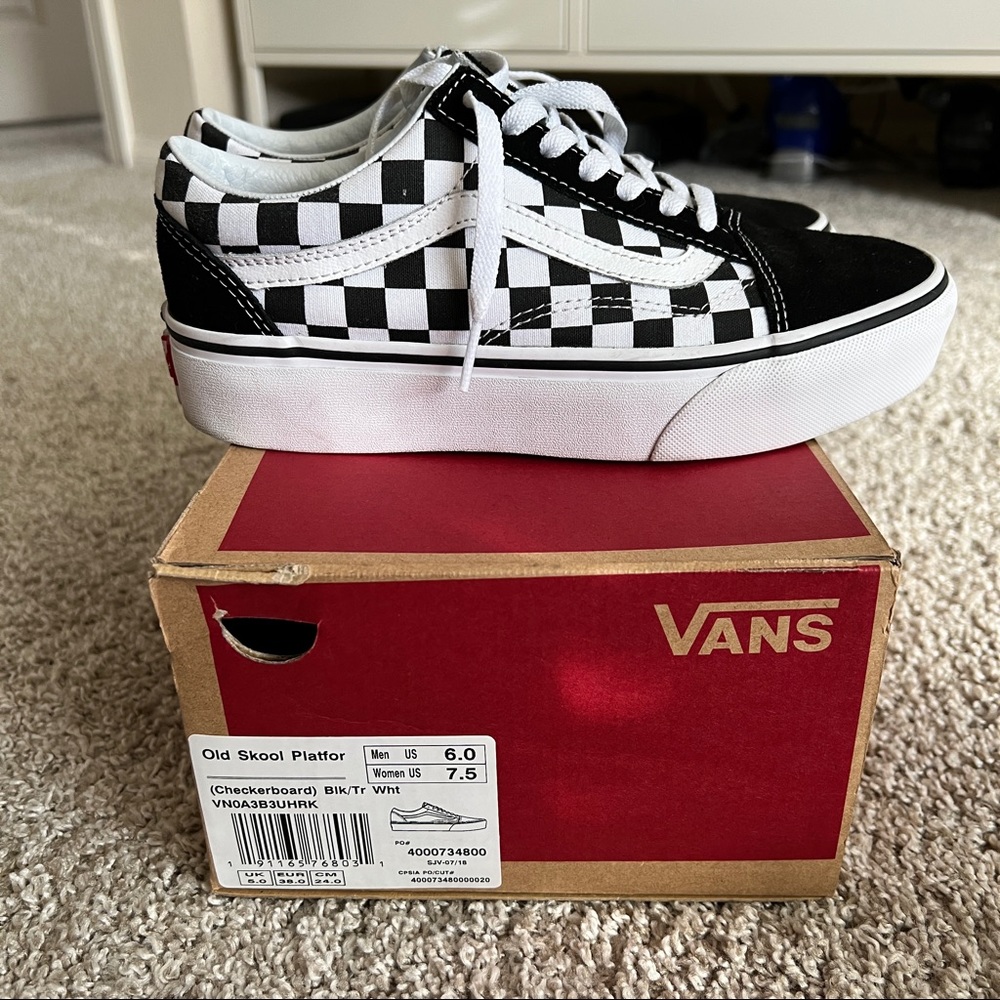 Vans Old Skool Platform, Checkerboard black/true white